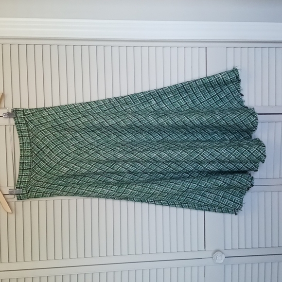 Zara Tweed Midi Skirt High Waisted Button Down Long Maxi Preppy Knit Plaid, S - Picture 9 of 13